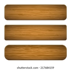 Vector texture wood planks banner templates set