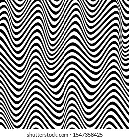 Vector texture - "Zebra". The texture consists of black and white transformed lines. Background, texture, Wallpaper.