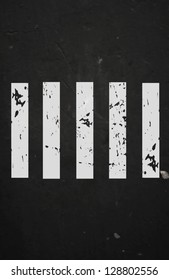 Vector textured asphalt road with cracked white marking - crossway