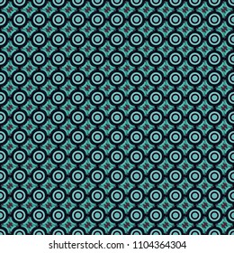 Vector textured background. Abstract seamless pattern of a plurality stylized elements in blue, black and brown colors.