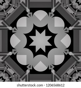 Vector textured background. Abstract seamless pattern of a plurality stylized elements in gray, black and white colors.