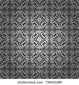 Vector textured background. Abstract seamless pattern of a plurality stylized elements in white, gray and black colors.