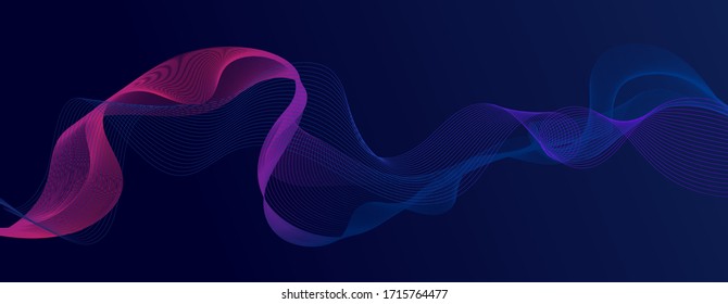 Vector textured background with gradient wave effects. Suitable for posters, websites, presentations on the topics of neurosience, physics and other sience, future technologies and for IT companys. 