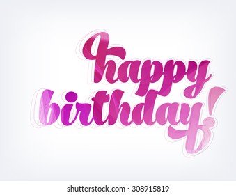 Vector textured birthday greeting typography