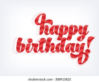 Vector textured birthday greeting typography