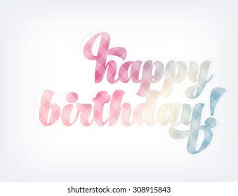 Vector textured birthday greeting typography