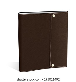 Vector textured brown briefcase illustration white background