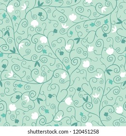 Vector Textured Colorful Branches Seamless Pattern Background With abstract plants with colorful leaves and branches forming a floral texture.