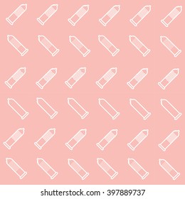 Vector textured condoms. Types of condoms, outline