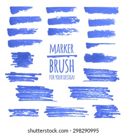 Vector textured design marker banners, lines and stains