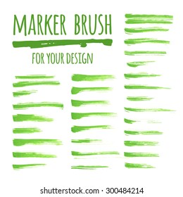 Vector textured design marker banners, brush, lines and stains