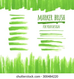 Vector textured design marker banners, brush, lines and stains