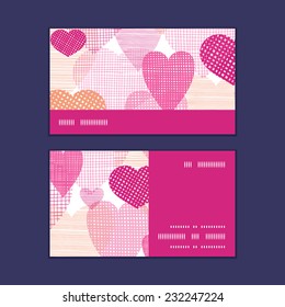 Vector textured fabric hearts heart silhouette pattern frame