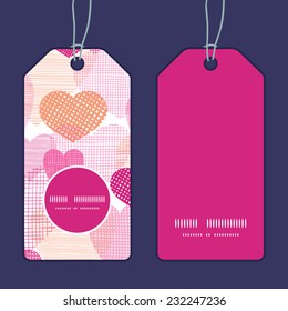 Vector textured fabric hearts heart silhouette pattern frame