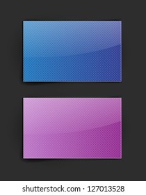 Vector textured glossy cards, blue and purple