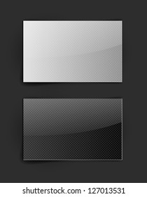 Vector textured glossy cards, white and black