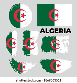 Vektor Textured Grunge Illustration einer Waving Flag von Algerien. Alle Elemente auf genau definierten Schichten und Gruppen. Vektorgrafik