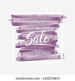 Vector textured hand painted watercolor Summer Sale banner with paint stains and blots. Hand drawn watercolor cubic form isolated, coral, strawberry colors, Vector Watercolor Background