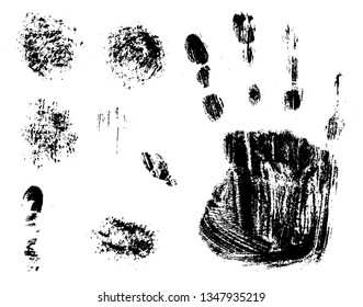 Vector textured hand spots for grunge and abstract background