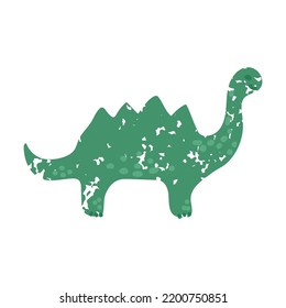 Vector Textured Illustration of Dinosaur Isolated on White Background