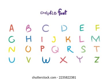 Vektorstrukturierter einfacher Alphabet-Set einzeln auf weißem Hintergrund 