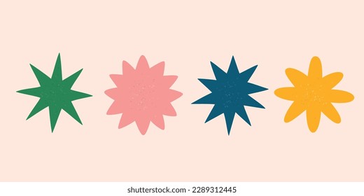 Vektor strukturierte Stern und sparzeles Set, moderne abstrakte Design-Elemente.