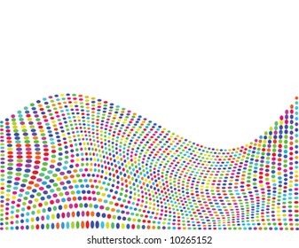 Vector - textured wave made of multicolored dots