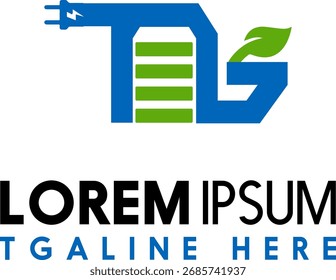 Logotipo de Vector TG Energía renovable