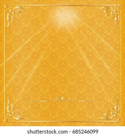 Vector Thai Background In Gold Color With The Luxury Gold Frame