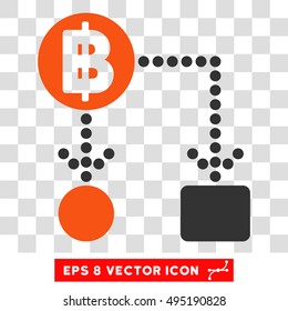Vector Thai Baht Cashflow EPS vector pictograph. Illustration style is flat iconic bicolor orange and gray symbol on a transparent background.