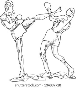 Vector Thai Boxing