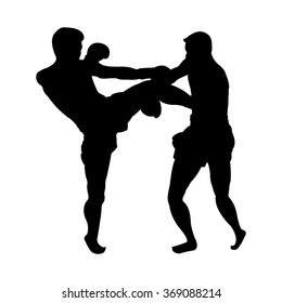 the vector of thai boxing eps10 image thailand illustration design icon in black logo