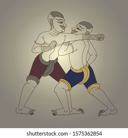 vector Thai Boxing(Mae Mai Muay Thai)