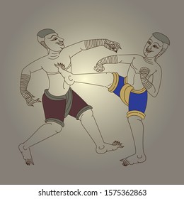 vector Thai Boxing(Mae Mai Muay Thai)