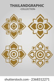 vector de elementos decorativos étnicos vectoriales tailandeses. elemento étnico, adorno decorativo, ilustración étnica tailandesa