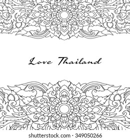 Vector thai floral decorative ornament. EPS 10 illustration