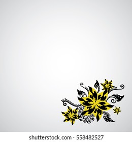 vector thai flower design frame 