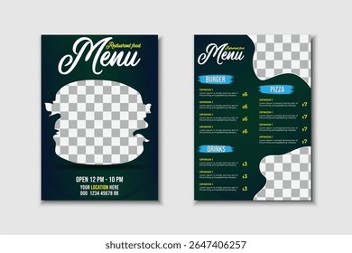 Vector Thai Food Restaurant menu template.