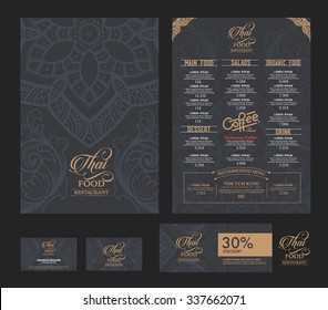 vector thai food restaurant menu template.
