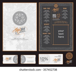 vector thai food restaurant menu template.