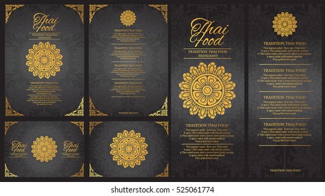 vector thai food restaurant menu template.thai tradition background