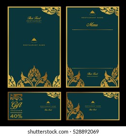 vector thai food restaurant menu template.