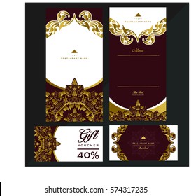 vector thai food restaurant menu template. 