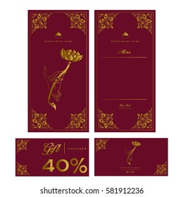 vector thai food restaurant menu template. 