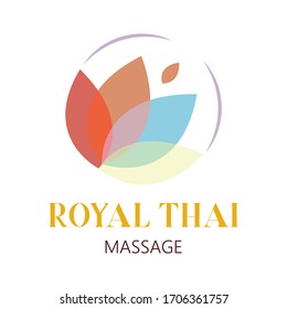 Vektor Thai Massage Logo. Firmenmarke Business Tagline Symbol Zeichen.