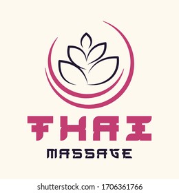 Vector Thai massage logo. Corporate brand business Tagline symbol sign.