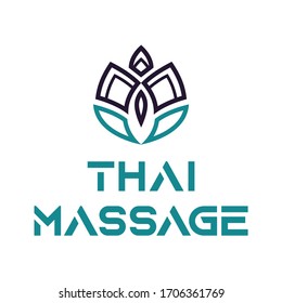 Vector Thai massage logo. Corporate brand business Tagline symbol sign.