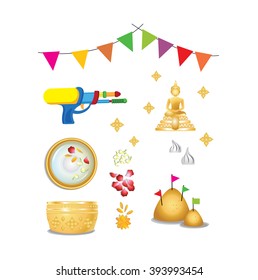 Vektorillustration der Thai-Neujahrsfeier/Songkran-Festival