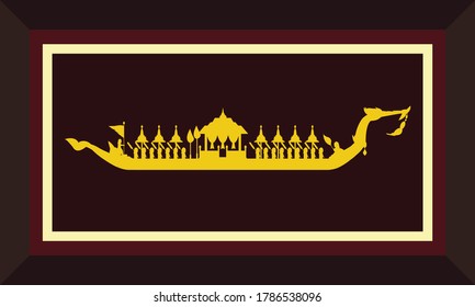 Vector of Thai Royal Barge Suphannahong on the River of Thailand.