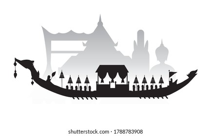 Vector del Royal Barge Suphannahong tailandés en el río de Tailandia.